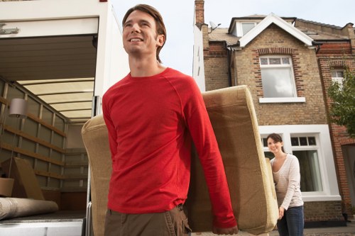 Office removal items prepared for commercial relocation in Neasden